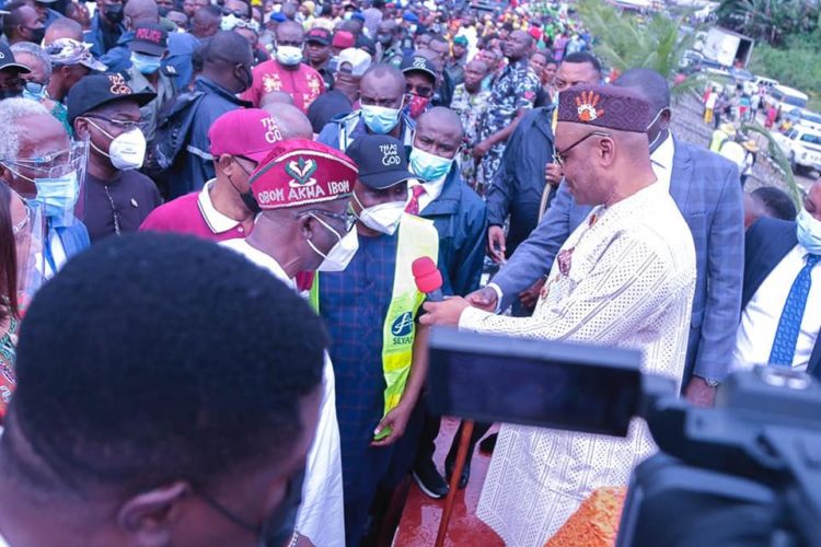 Hon. Monday Ebong Uko Commends Governor Udom Emmanuel as He Inaugurates Road,Twin Bridges and Awards More Projects in Obot Akara